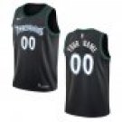 Timberwolves #00 Custom Name And Number Black Throwback