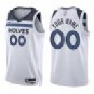 Timberwolves #00 Custom Name And Number White