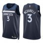 Timberwolves #3 Jaden McDaniels Navy