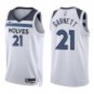 Timberwolves #21 Kevin Garnett White