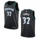 Timberwolves #32 Karl-Anthony Towns Black Throwback
