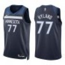 Timberwolves #77 Bones Hyland Navy