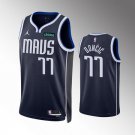 Dallas Mavericks #77 Luka Doncic Navy Statement Edition Stitched Basketball