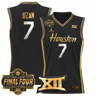Houston Cougars 2025 #7 Milos Uzan Black Gold Swingman Player