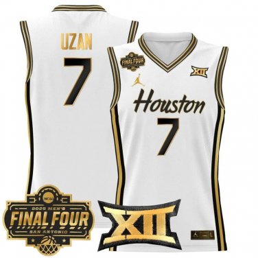 Houston Cougars 2025 #7 Milos Uzan White Gold Swingman Player