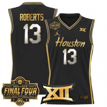 Houston Cougars 2025 #13 J'Wan Roberts Black Gold Swingman Player