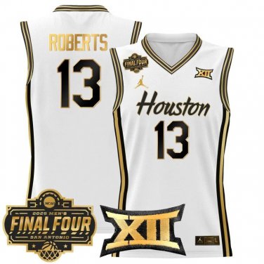 Houston Cougars 2025 #13 J'Wan Roberts White Gold Swingman Player