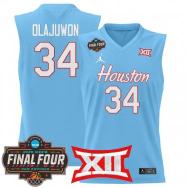 Houston Cougars 2025 #34 Hakeem Olajuwon Blue Swingman Player