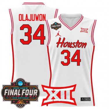 Houston Cougars 2025 #34 Hakeem Olajuwon White Swingman Player