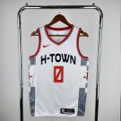 Houston Rockets Basketball #0 Russell Westbrook White Swingman Player