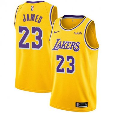 Lakers #23 LeBron James Gold Swingman Icon Edition