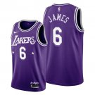 Los Angeles Lakers #6 Lebron James City Edition Purple