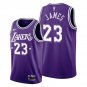 Los Angeles Lakers #23 Lebron James City Edition Purple