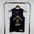 Los Angeles Lakers Basketball #6  LeBron James Black Swingman Player