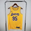 Los Angeles Lakers Basketball #95 Juan Toscano Yellow Swingman Player