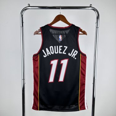 Miami Heat Basketball #11 Jaime Jaquez Jr. Black Red Swingman Player