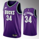 Milwaukee Bucks #34 Giannis Antetokounmpo Purple Classic Edition Basketball