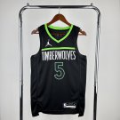 Minnesota Timberwolves Basketball #5 Anthony Edwards Black Swingman Player