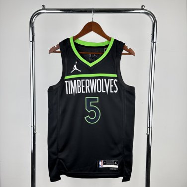 Minnesota Timberwolves Basketball #5 Anthony Edwards Black Swingman Player