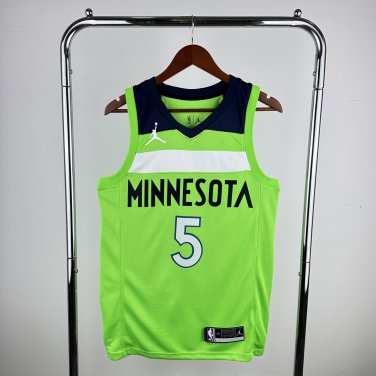 Minnesota Timberwolves Basketball #5 Anthony Edwards Light Green Swingman Player