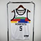 Minnesota Timberwolves Basketball #5 Anthony Edwards White Swingman Player