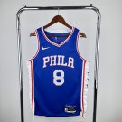 Philadelphia 76ers Basketball #8 De'Anthony Melton Blue White 2024 Swingman