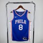 Philadelphia 76ers Basketball #8 De'Anthony Melton Blue White 2024 Swingman