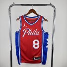 Philadelphia 76ers Basketball #8 De'Anthony Melton Red Blue 2024 Swingman
