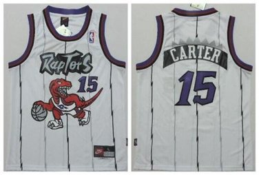 Raptors #15 Vince Carter White Throwback Stitched