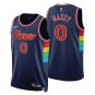 Tyrese Maxey 76ers #0 Navy 75th Anniversary Diamond Swingman
