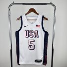USA Basketball #5 Anthony Edwards White 2024 Swingman Player