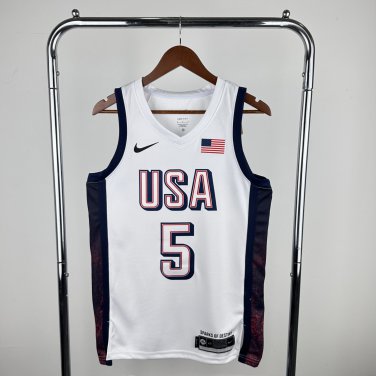 USA Basketball #5 Anthony Edwards White 2024 Swingman Player