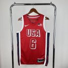USA Basketball #6 Lebron James Red 2024 Swingman Player