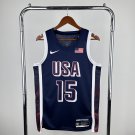 USA Basketball #15 Devin Armani Booker Navy 2024 Swingman Player
