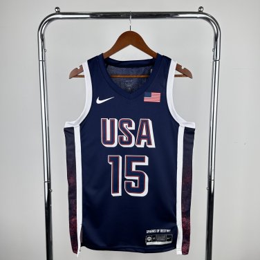 USA Basketball #15 Devin Armani Booker Navy 2024 Swingman Player