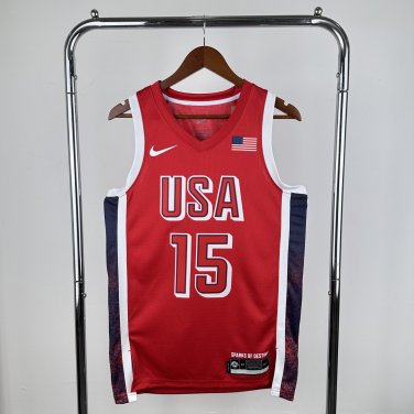 USA Basketball #15 Devin Armani Booker Red 2024 Swingman Player
