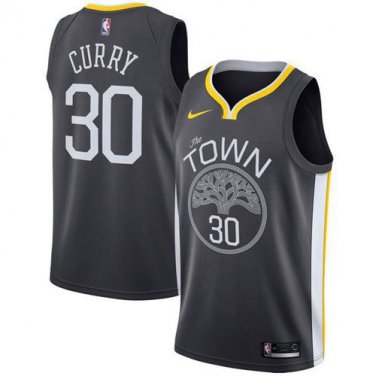 Warriors #30 Stephen Curry Black Swingman Statement Edition