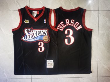 Allen Iverson #3 Philadelphia 76ers Black