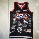 Allen Iverson #3 Philadelphia 76ers Black White