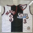 Allen Iverson #3 Philadelphia 76ers Black White Split