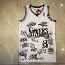 Allen Iverson #3 Philadelphia 76ers White Black