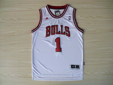 Derrick Rose #1 Chicago Bulls White