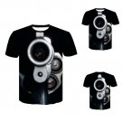 Fashion Mens Funny Gun Wolf 3D Print T-Shirt Casual Short Sleeve Tops Tee Summer