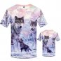 Fashion Mens Funny Gun Wolf 3D Print T-Shirt Casual Short Sleeve Tops Tee Summer