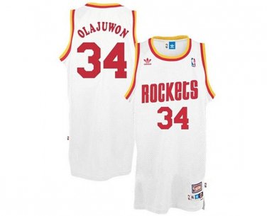 HAKEEM OLAJUWON HOUSTON ROCKETS 1993 WHITE RETRO