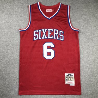 Julius Erving #6 Philadelphia 76ers Red
