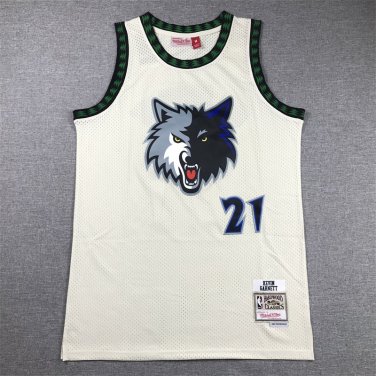 Kevin Garnett #21 Minnesota Timberwolves Cream