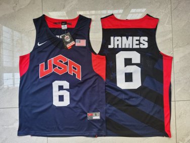 Lebron James #6 USA Red Navy