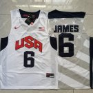Lebron James #6 USA White