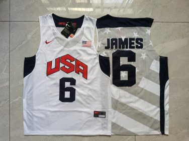 Lebron James #6 USA White